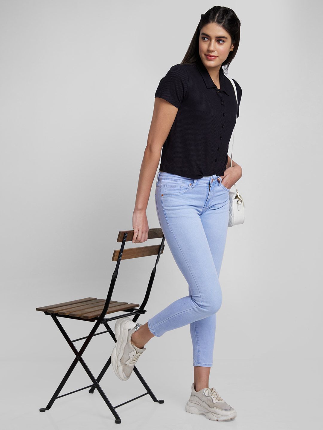 SPYKAR Spread Collar Short Sleeves Casual Shirt