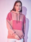 STREET 9 Colourblocked Hooded Pullover Sweatshirt