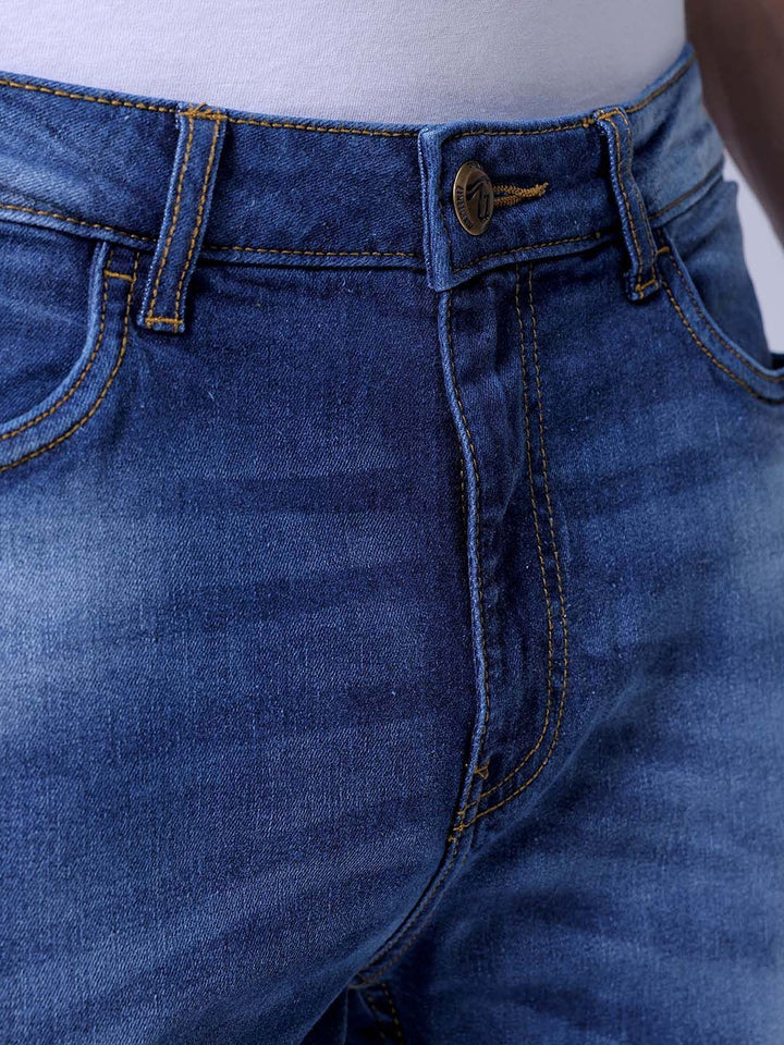 The Indian Garage Co Men Slim Fit Mid-Rise Heavy Fade Stretchable Jeans