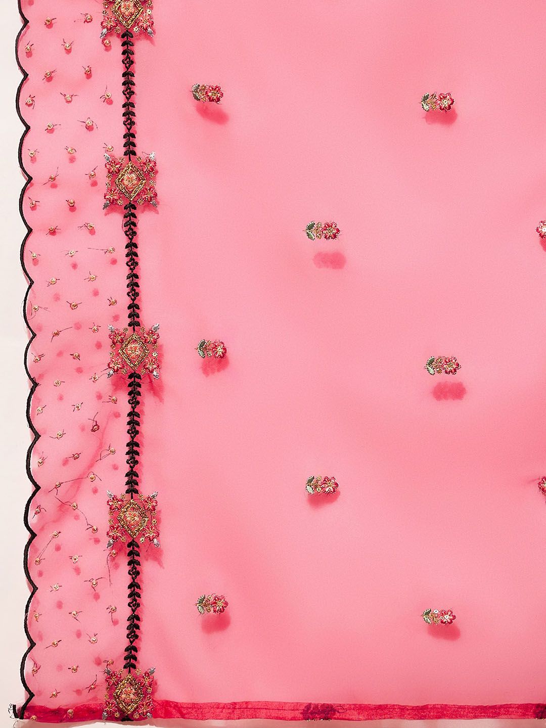 Indo Era Floral Embroidered Regular Thread Work Kurta With Trousers & Dupatta