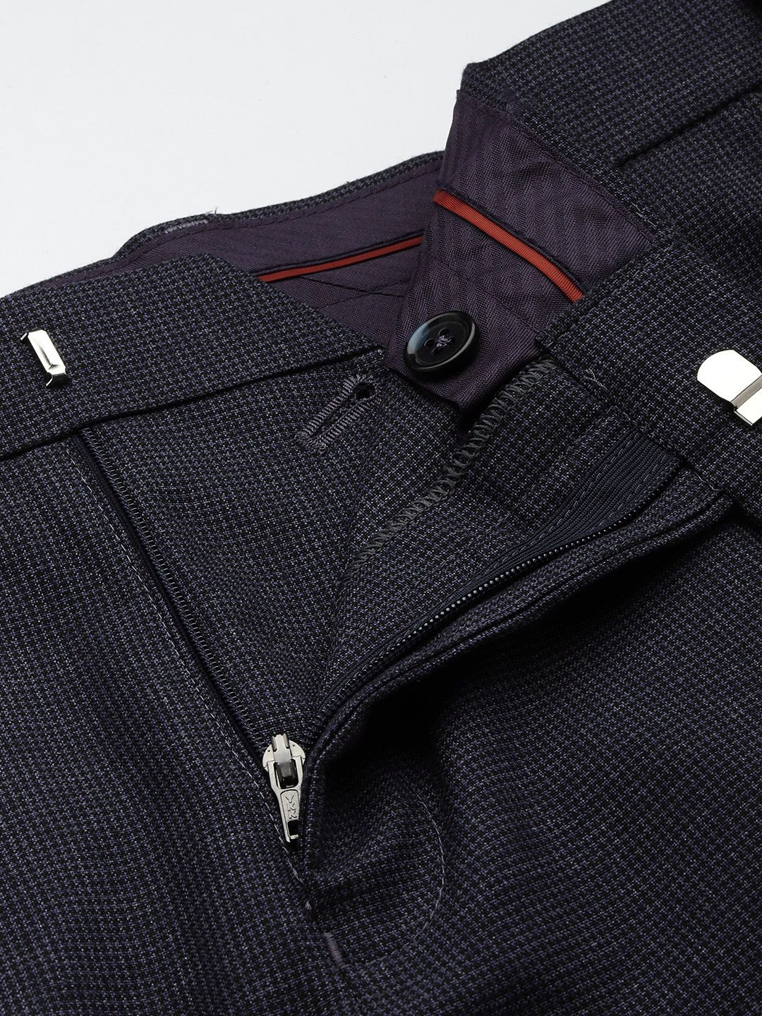 Raymond Men Textured Slim Fit Formal Trousers