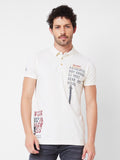 SPYKAR Typography Printed Polo Collar Cotton Slim Fit T-shirt