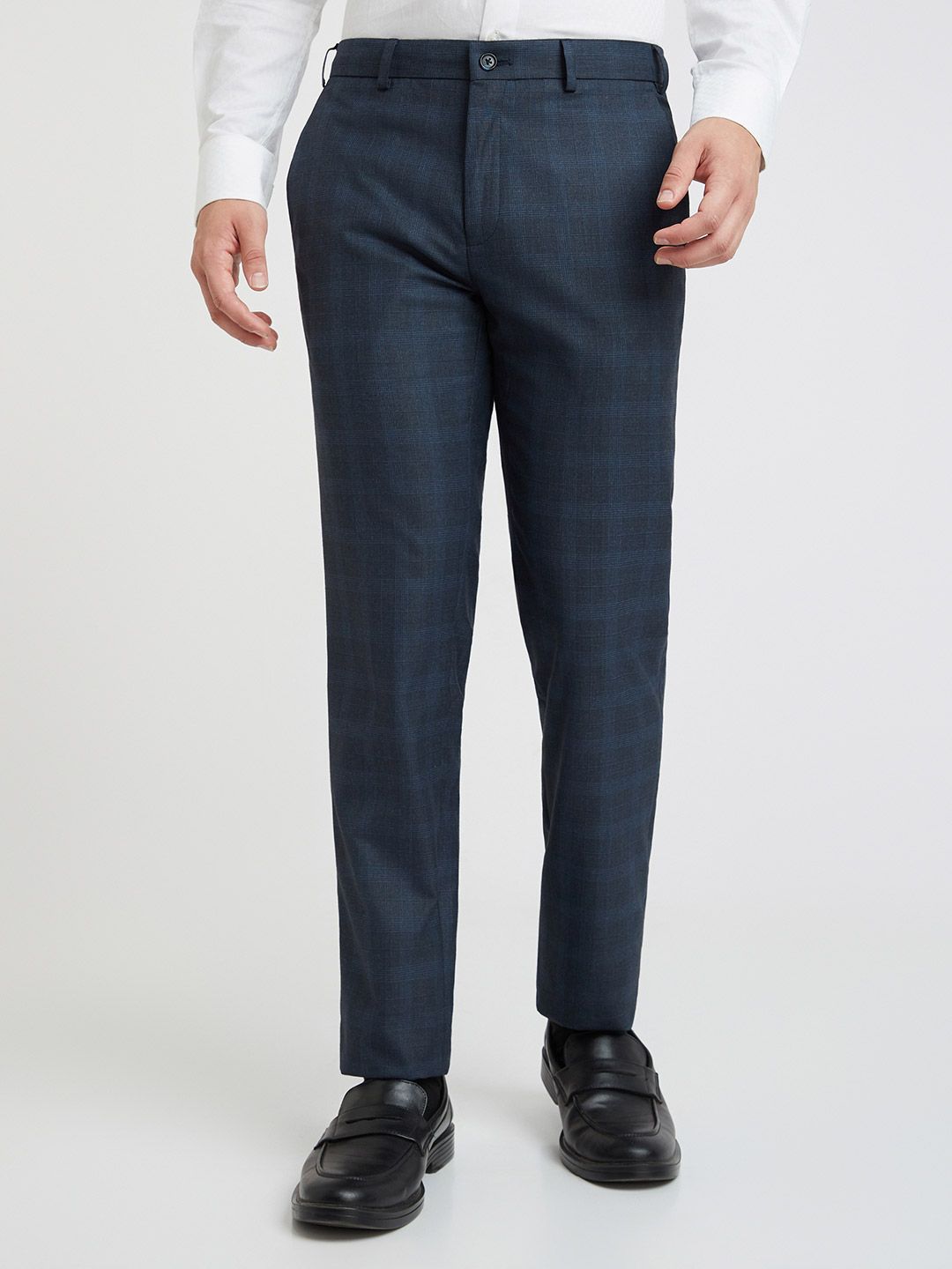 Raymond Men Checked Slim Fit Formal Trousers