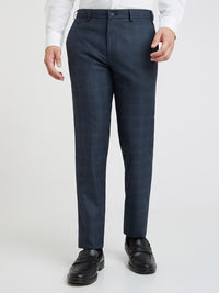 Raymond Men Checked Slim Fit Formal Trousers