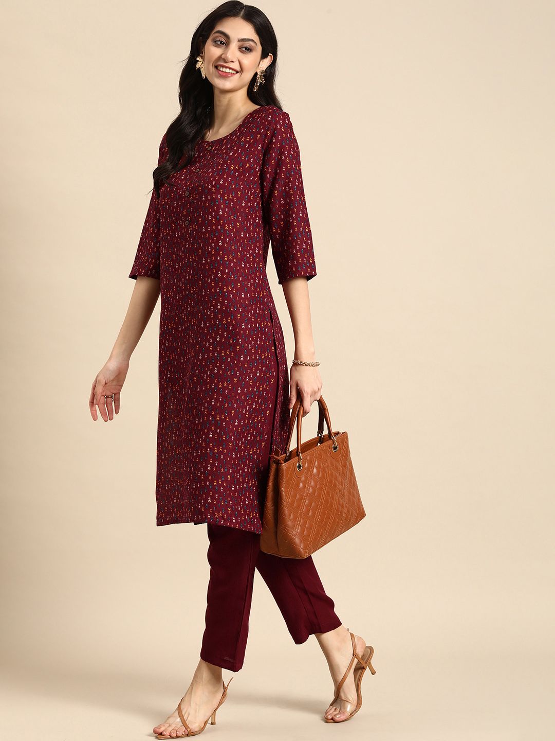 Anouk Women Ethnic Motifs Printe Kurta with Trousers