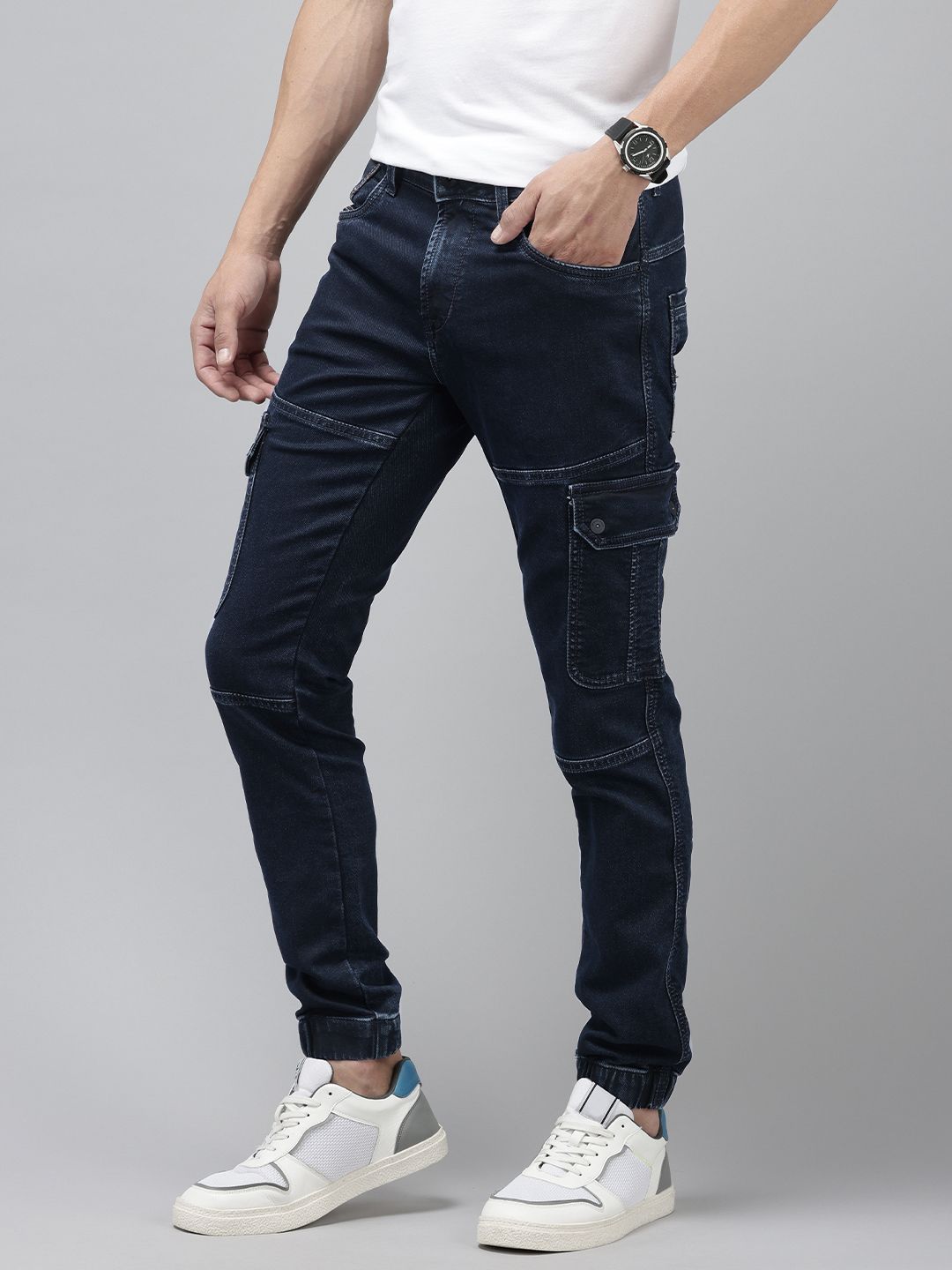 SPYKAR Men Regular Fit Stretchable Cargo Style Jeans