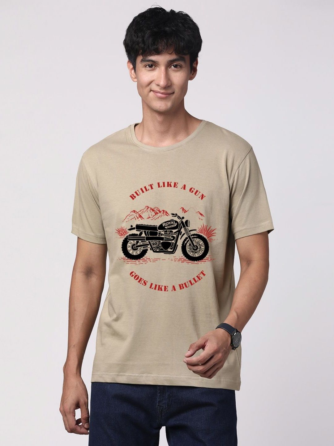 ADRO Men Graphic Printed Round Neck Cotton T-shirt