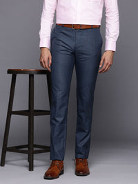 Raymond Men Checked Slim Fit Formal Trousers