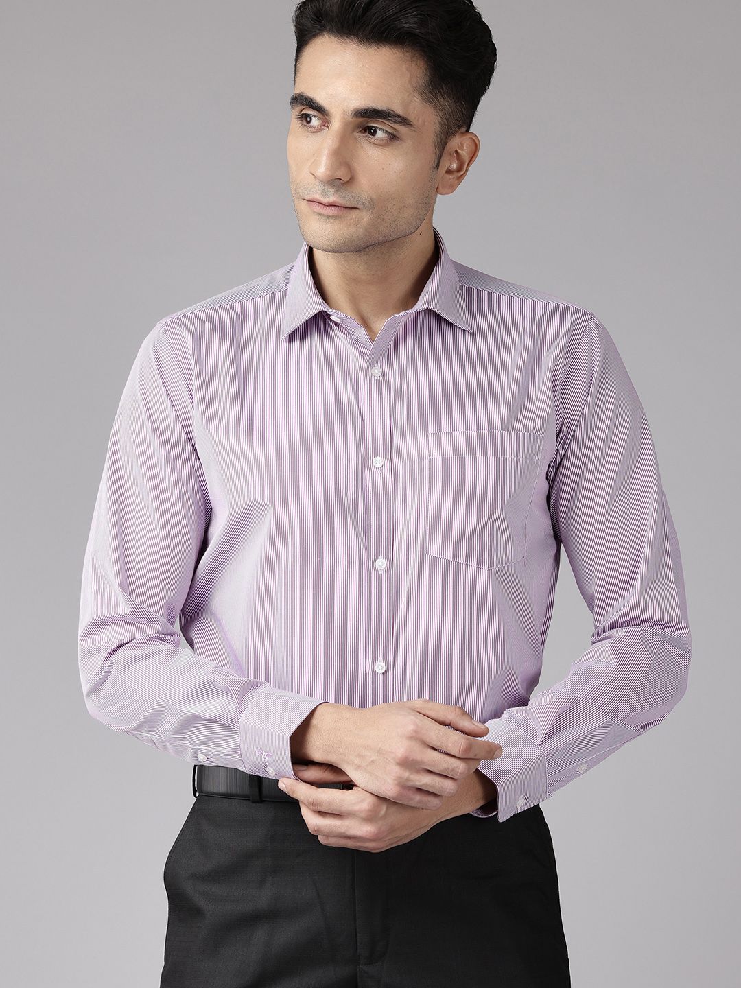 Park Avenue Slim Fit Striped Formal Shirt