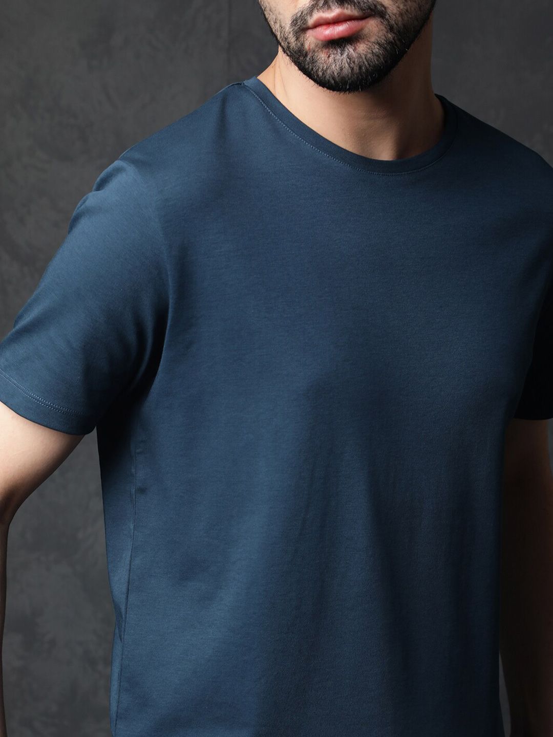 RARE RABBIT Men Gis Slim Fit Cotton T-Shirt