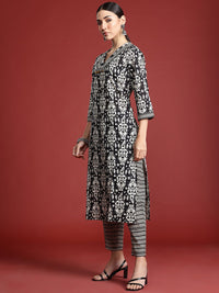 Indo Era Ethnic Motifs Printed Pure Cotton Kurta with Trousers
