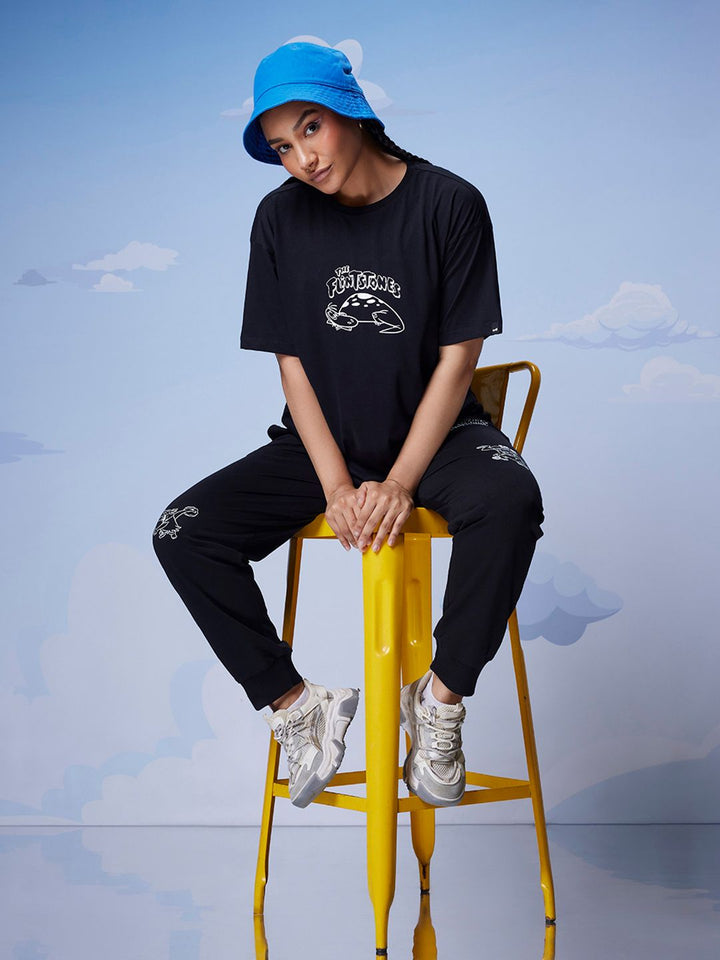Bewakoof Official Cartoon Network Merchandise The Flintstones Printed Oversized T-shirt
