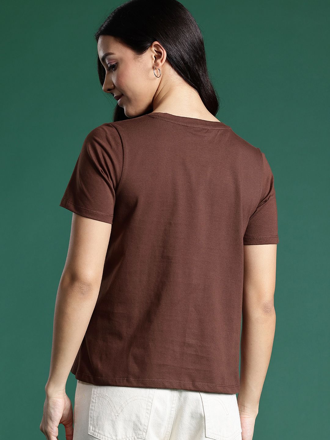 DressBerry Women Typography Printed Pure Cotton T-shirt