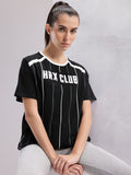 HRX by Hrithik Roshan Brand Logo Striped Lifestyle T-shirt