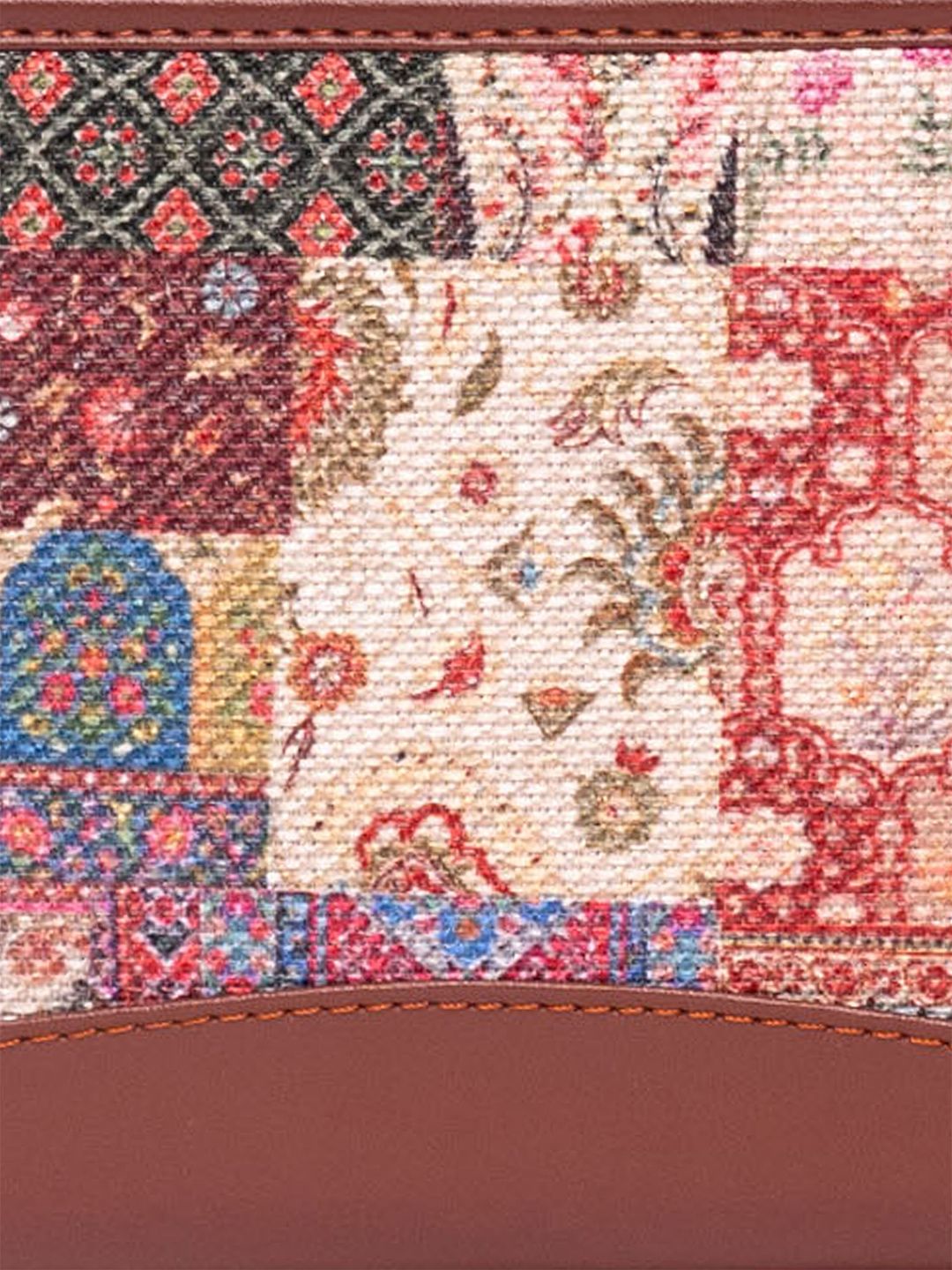 ZOUK Women Kutch Gamthi Classic Ethnic motifs Printed Fabric Zip Around Wallet