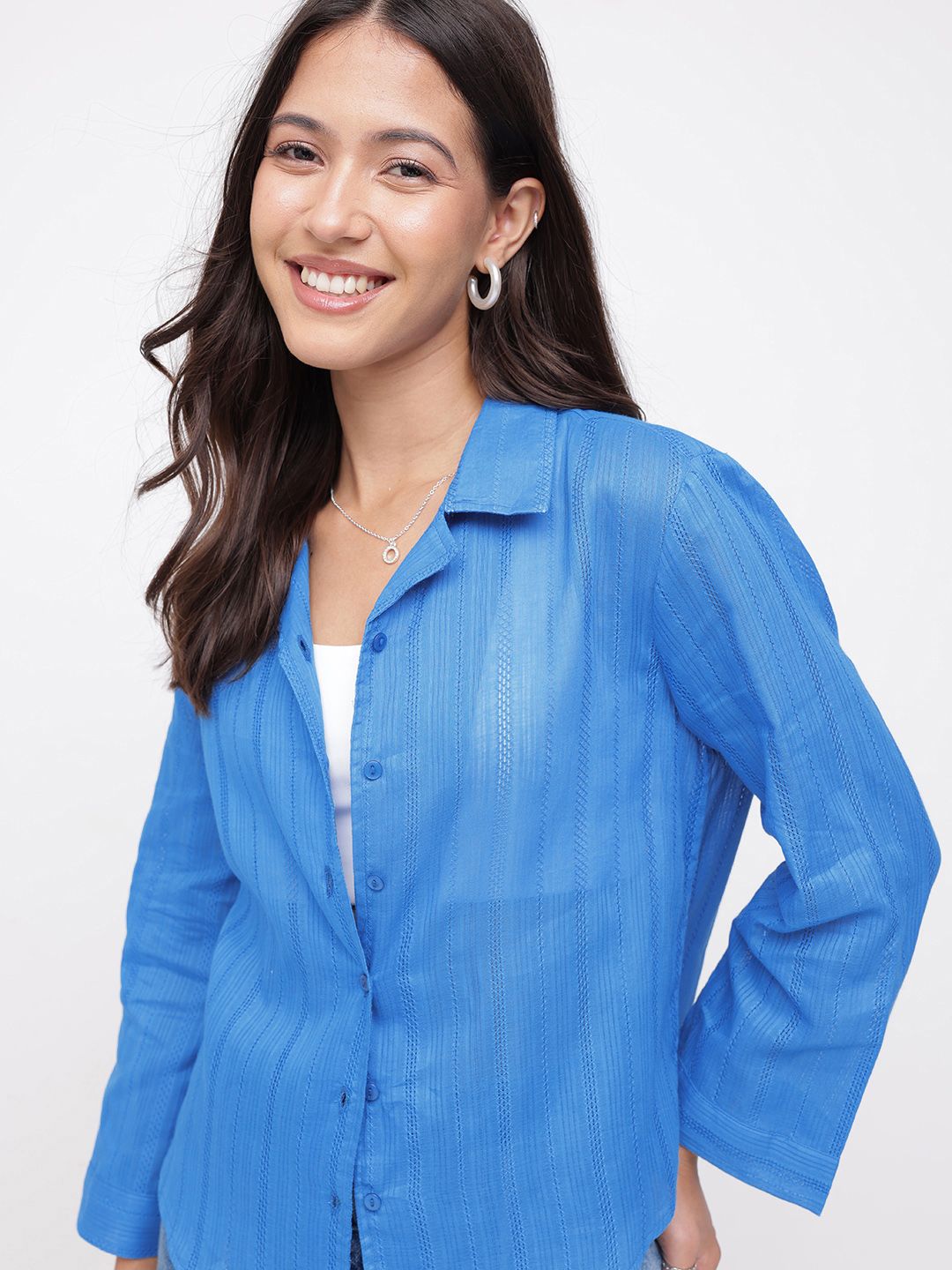 DressBerry Delicate Dream Self Striped Shirt