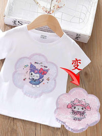 YK Girls Graphic Printed Round Neck Cotton T-shirt