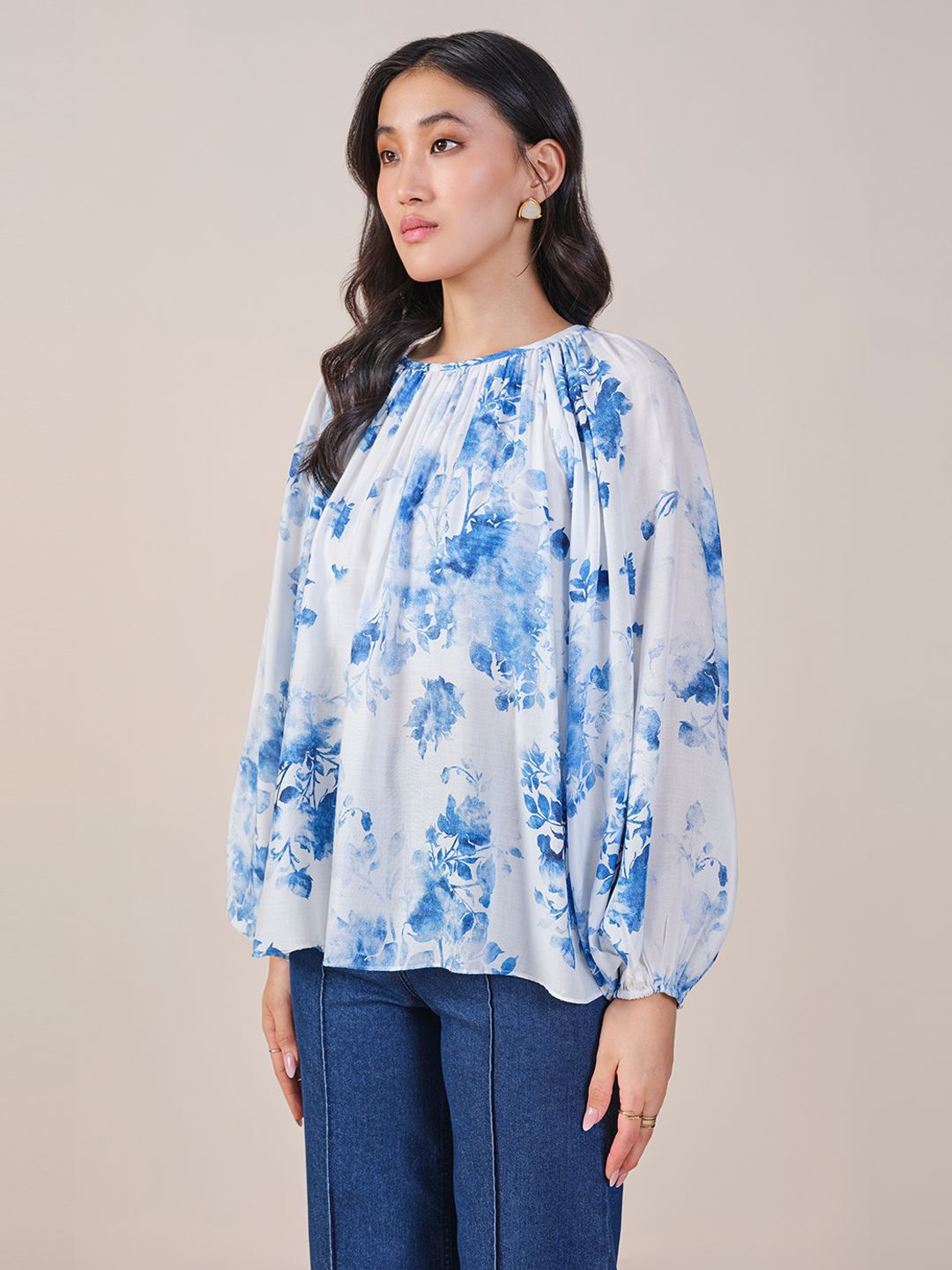 AND Round Neck Floral Printed Top
