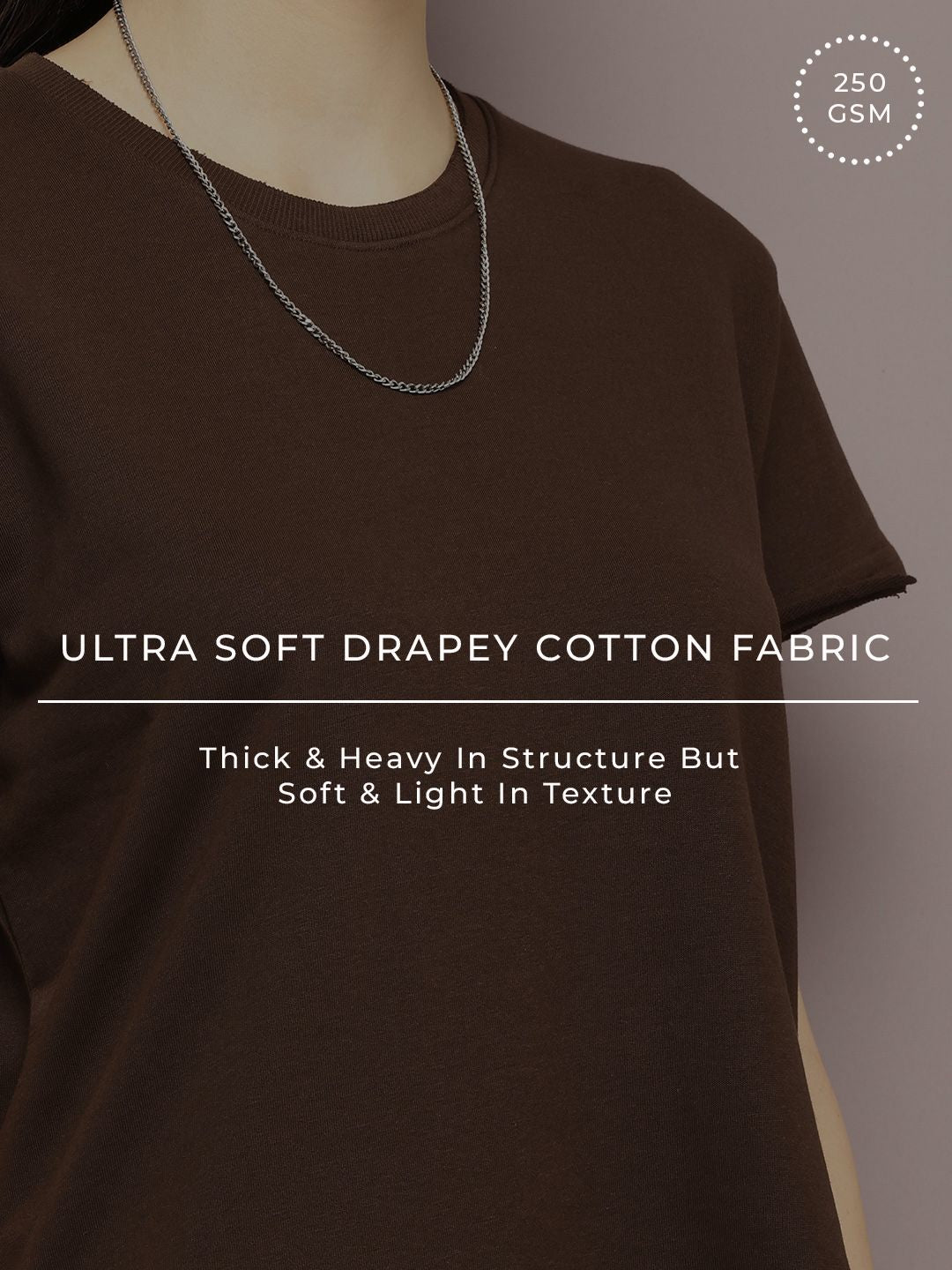 DILLINGER Women Ultra Soft Drapey Cotton Crew Neck Boxy T-Shirt