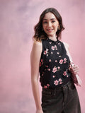 DressBerry Floral Print Ruffled Detail Top