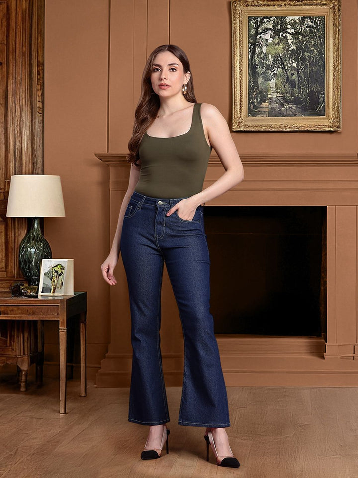 all about you Women Slim Bootcut Fit High-Rise Stretchable Jeans