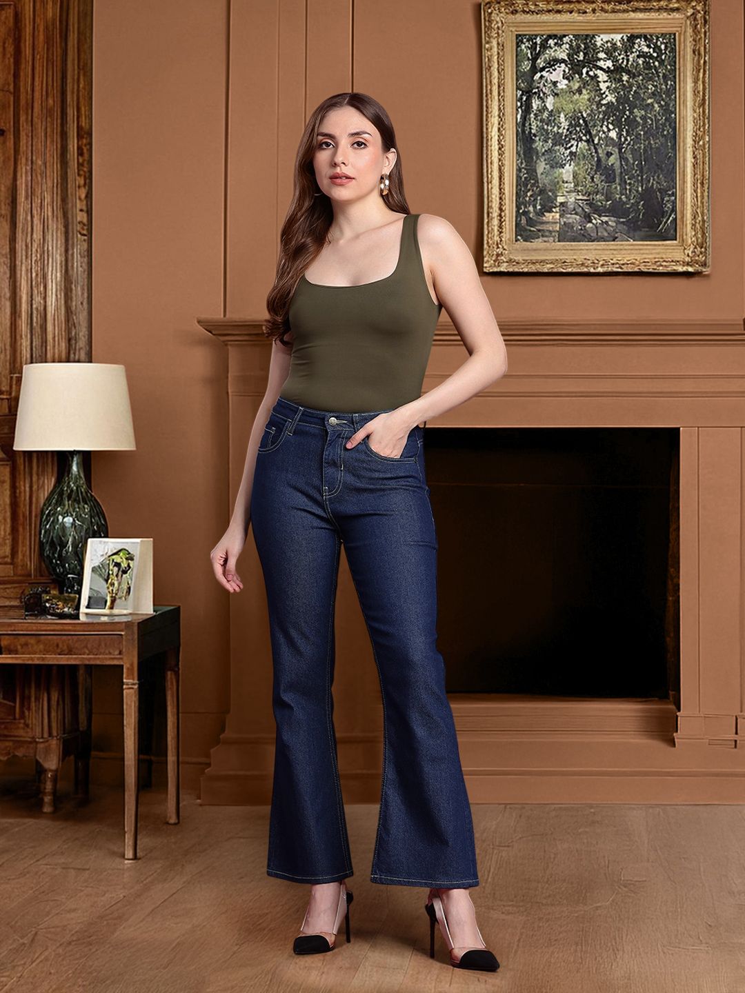 all about you Women Slim Bootcut Fit High-Rise Stretchable Jeans