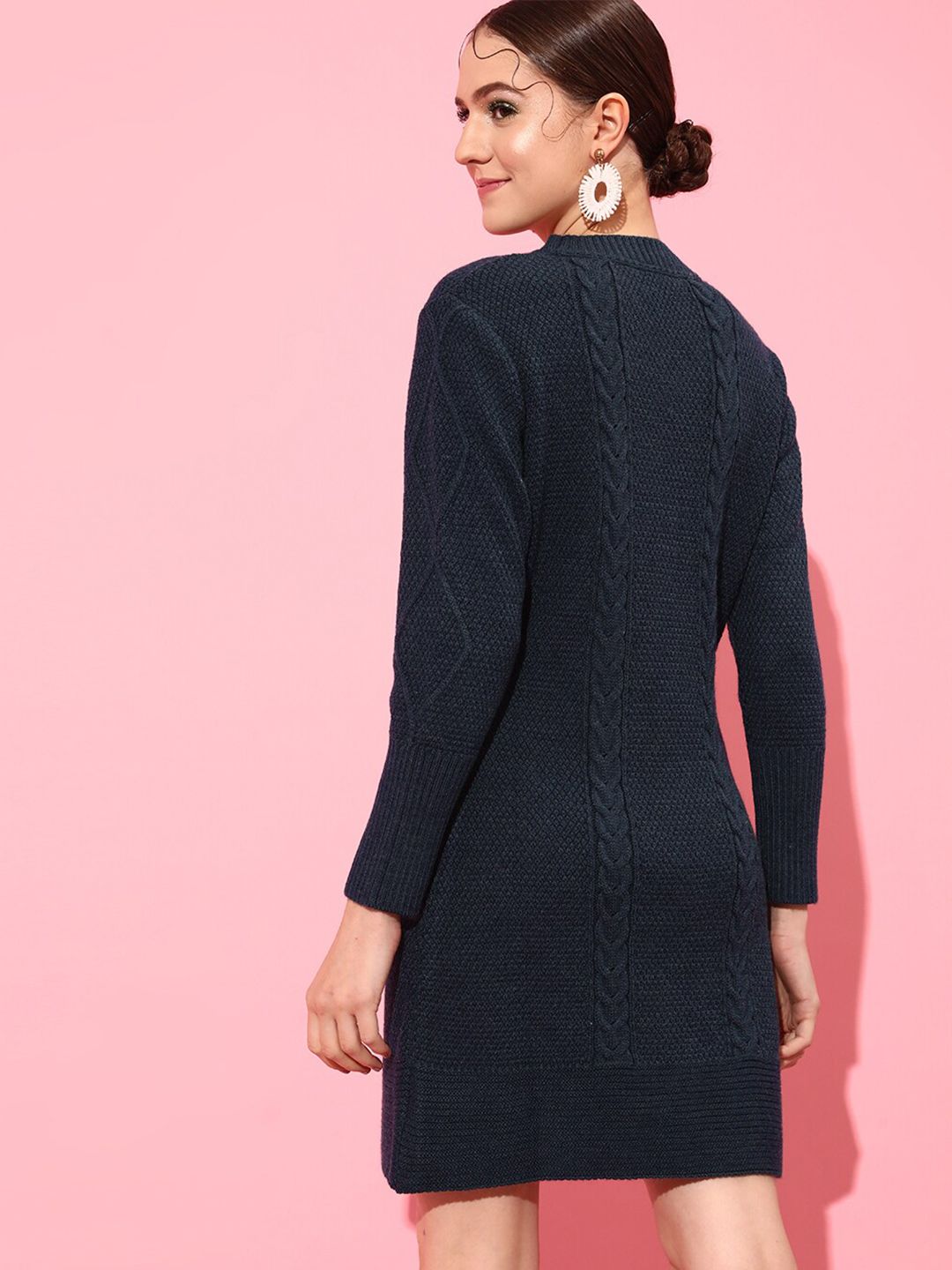 STREET 9 Self Design Acrylic Jumper Dress