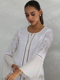 Libas Floral Embellished Notch Neck Pure Cotton Tunic