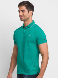 Being Human Men Green Polo Collar Cotton T-shirt