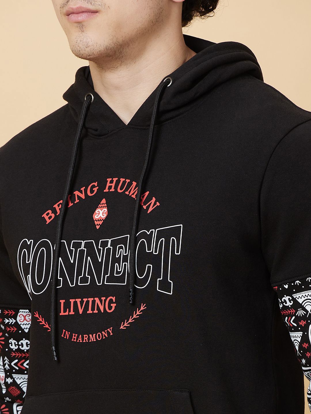 Being Human Printed Hooded Sweatshirt