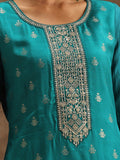 Libas Green Ethnic Motifs Woven Design Pure Silk Kurta With Trousers & Dupatta
