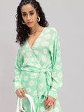 DressBerry 90s Florals Wrap Twist Mini Dress