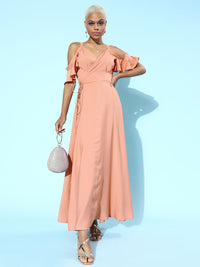 Berrylush Women Pretty Pink Solid Sweetheart Neck Dress