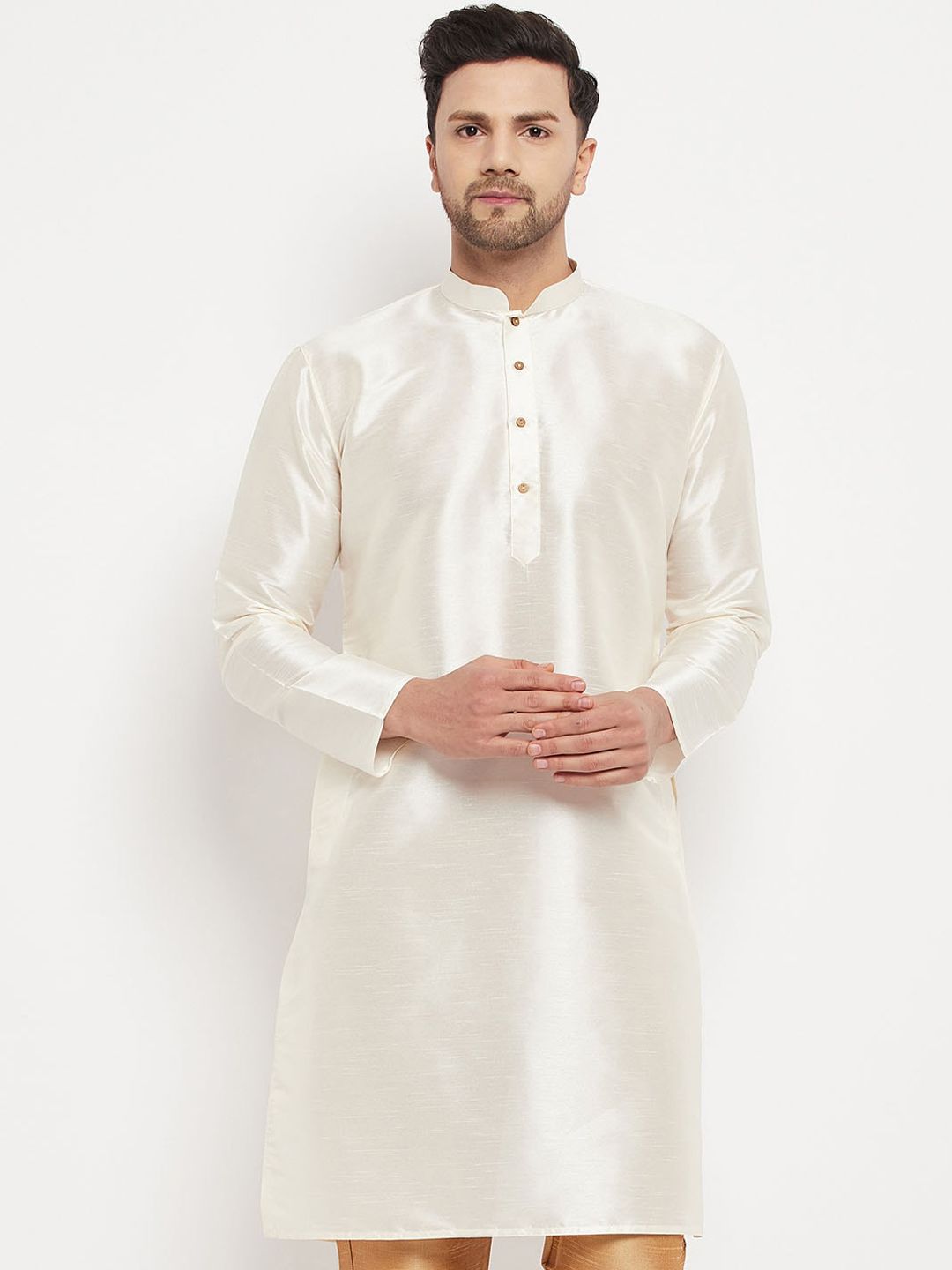 VASTRAMAY Mandarin Collar Straight Kurta