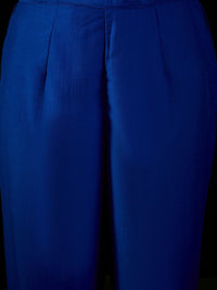 Indo Era V Neck Floral Yoke Design Zardozi Straight Kurta with Trouser & Dupatta