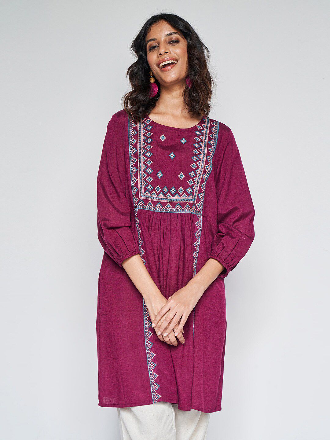 Global Desi Printed A-line Kurti