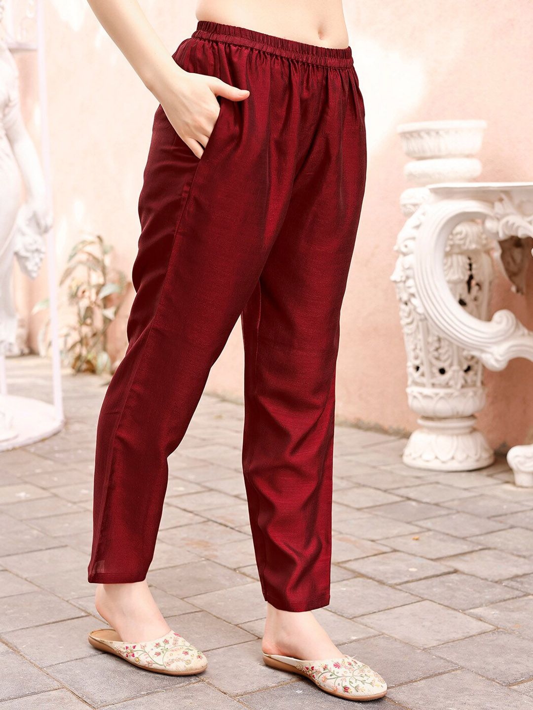 KALINI Floral Embroidered Sequinned Kurta With Trousers & Dupatta