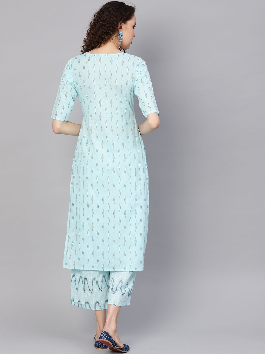 Gerua By Libas Women Blue Printed Kurta with Palazzos