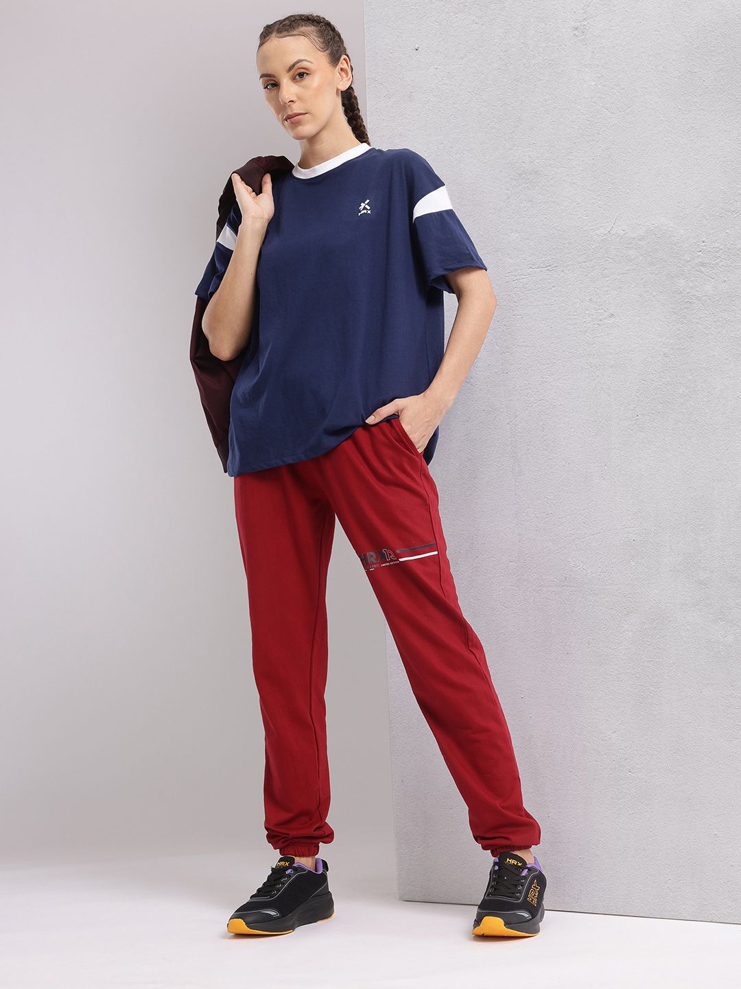 HRX by Hrithik Roshan Printed Drop-Shoulder Sleeves Relaxed Lifestyle T-shirt