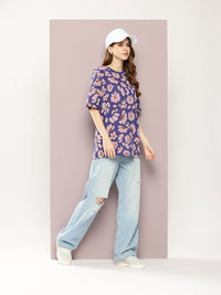 DILLINGER Women Floral Printed Oversized T-shirt