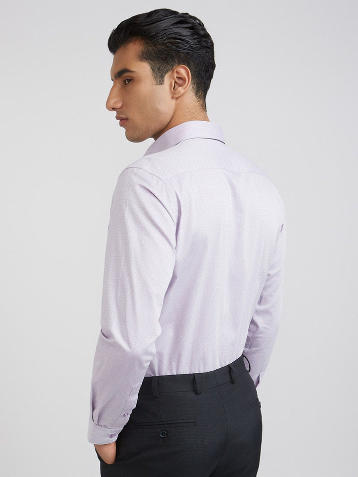 Raymond Men Purple Pure Cotton Self-Design Slim Fit Formal Shirt