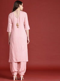 Anouk Floral Print Tie-Up Back Kurta with Salwar