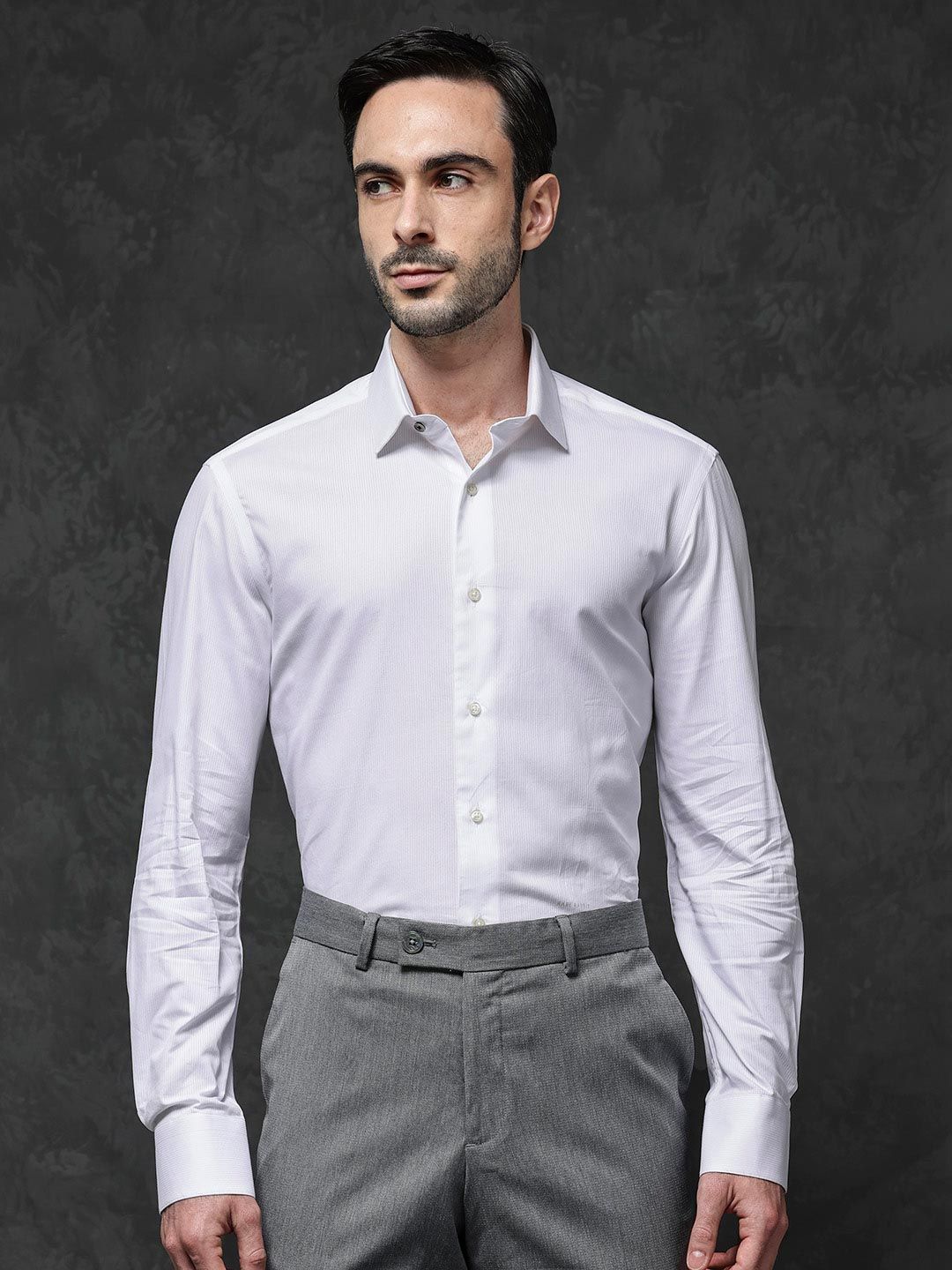 RARE RABBIT Men Bovec Regular Fit Classic Striped Shirt