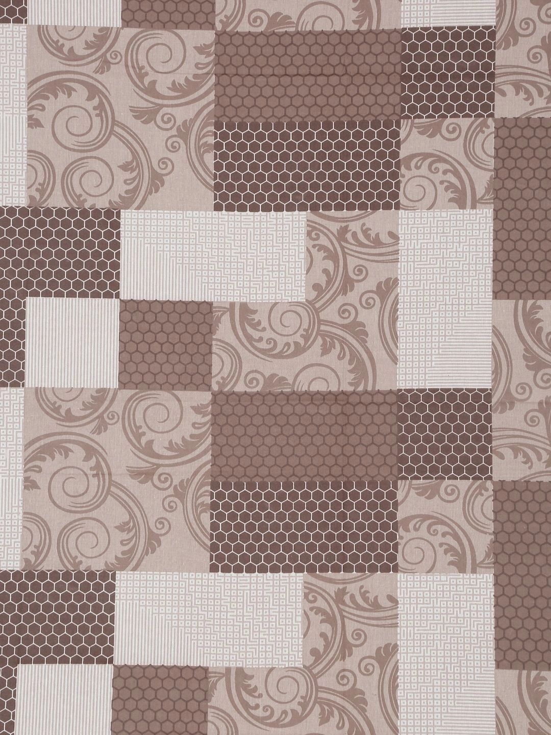 Moda Rapido X KLOTTHE Brown & White Geometric 400 TC Single Bedsheet with 1 Pillow Covers