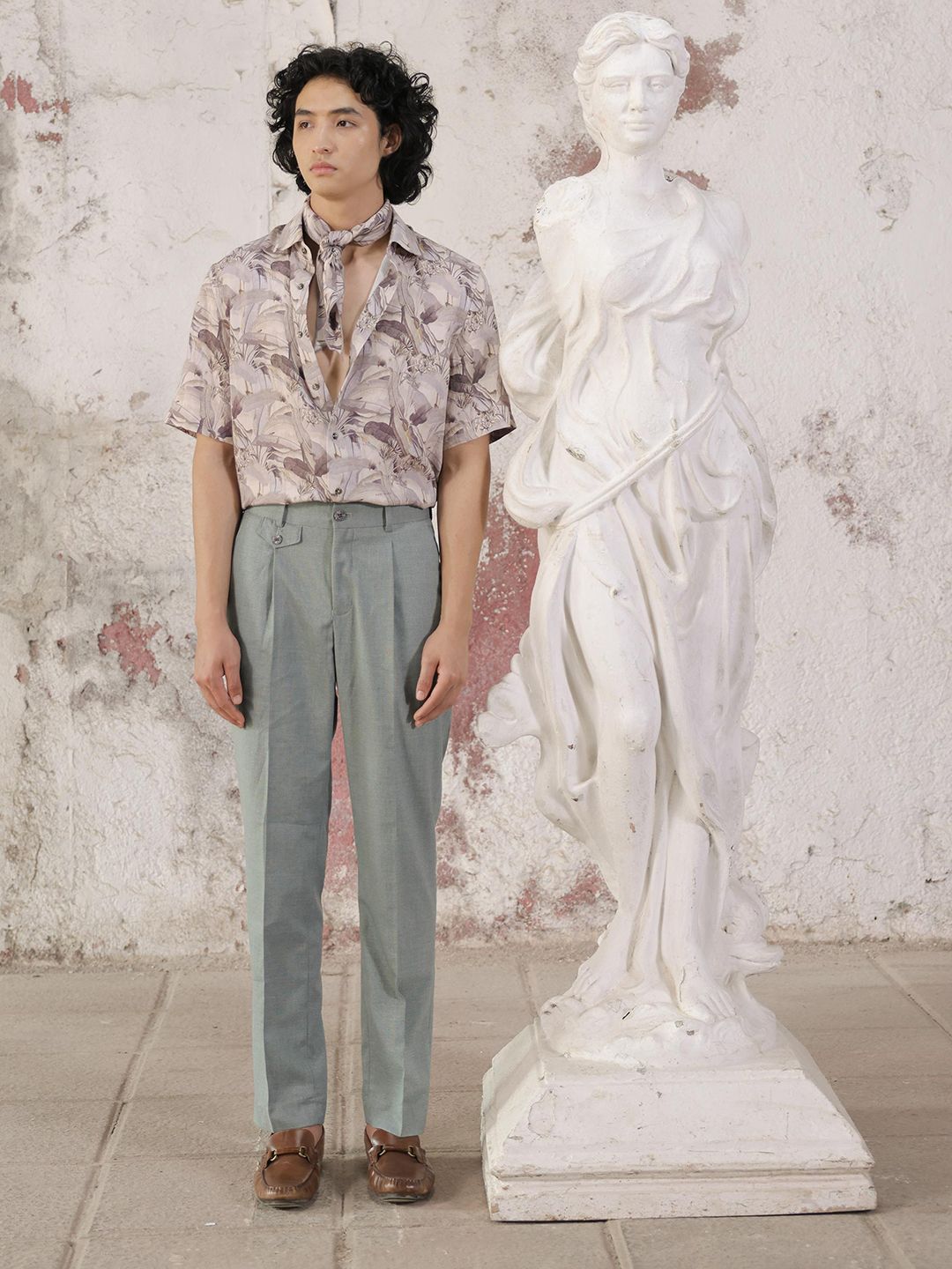 RARE RABBIT Men Dexs Slim Fit Mid Rise Formal Trouser