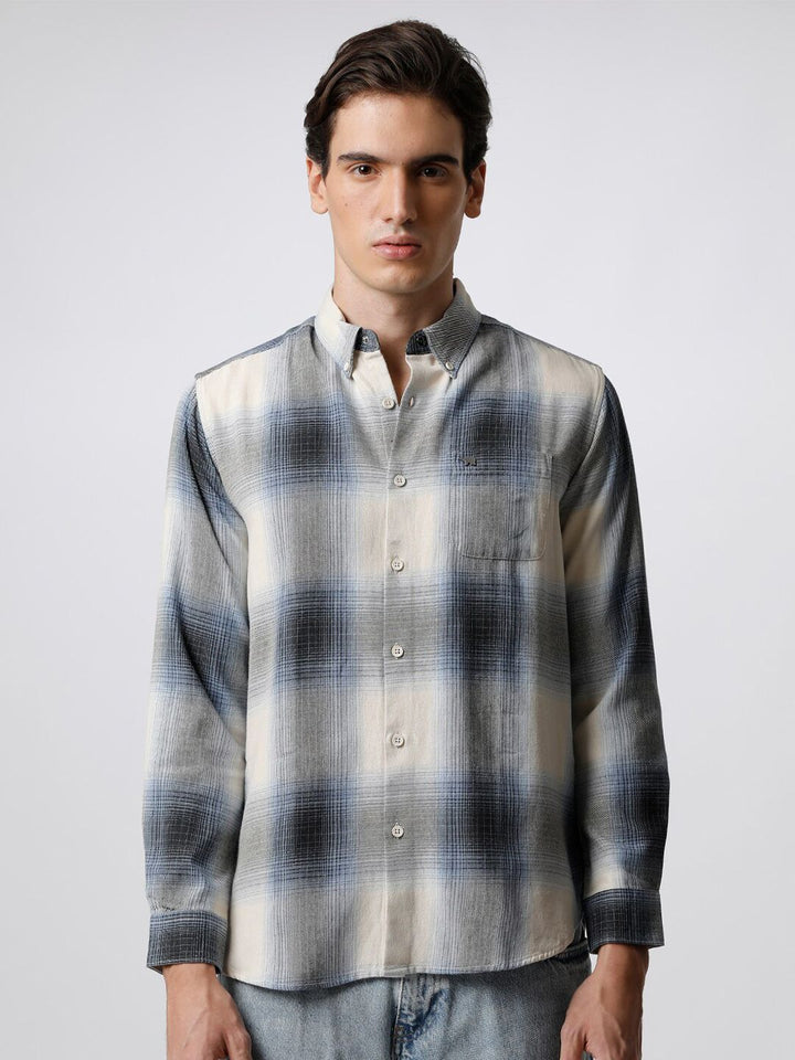 THE BEAR HOUSE Men Slim Fit Checked Pure Cotton Casual Shirt