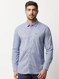 Thomas Scott Men Pure Cotton Blue Relaxed Micro Checks Checked Casual Shirt