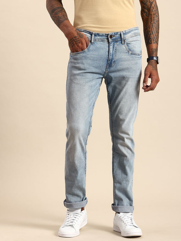 Being Human Men Straight Fit Light Fade Stretchable Jeans