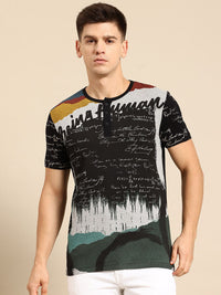 Being Human Typography Henley Neck T-shirt