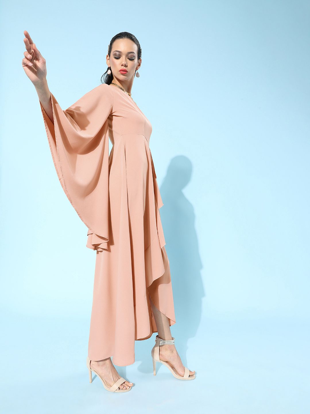 Berrylush Pink Solid One Shoulder Dress